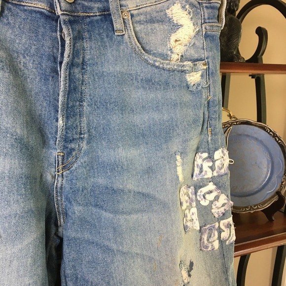 New LOST DAZE Washed Blue Denim Portal Jeans Size 31 $850 - Picture 6 of 14